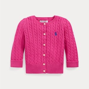 Ralph Lauren Kids Pink Cable Knit Cardigan